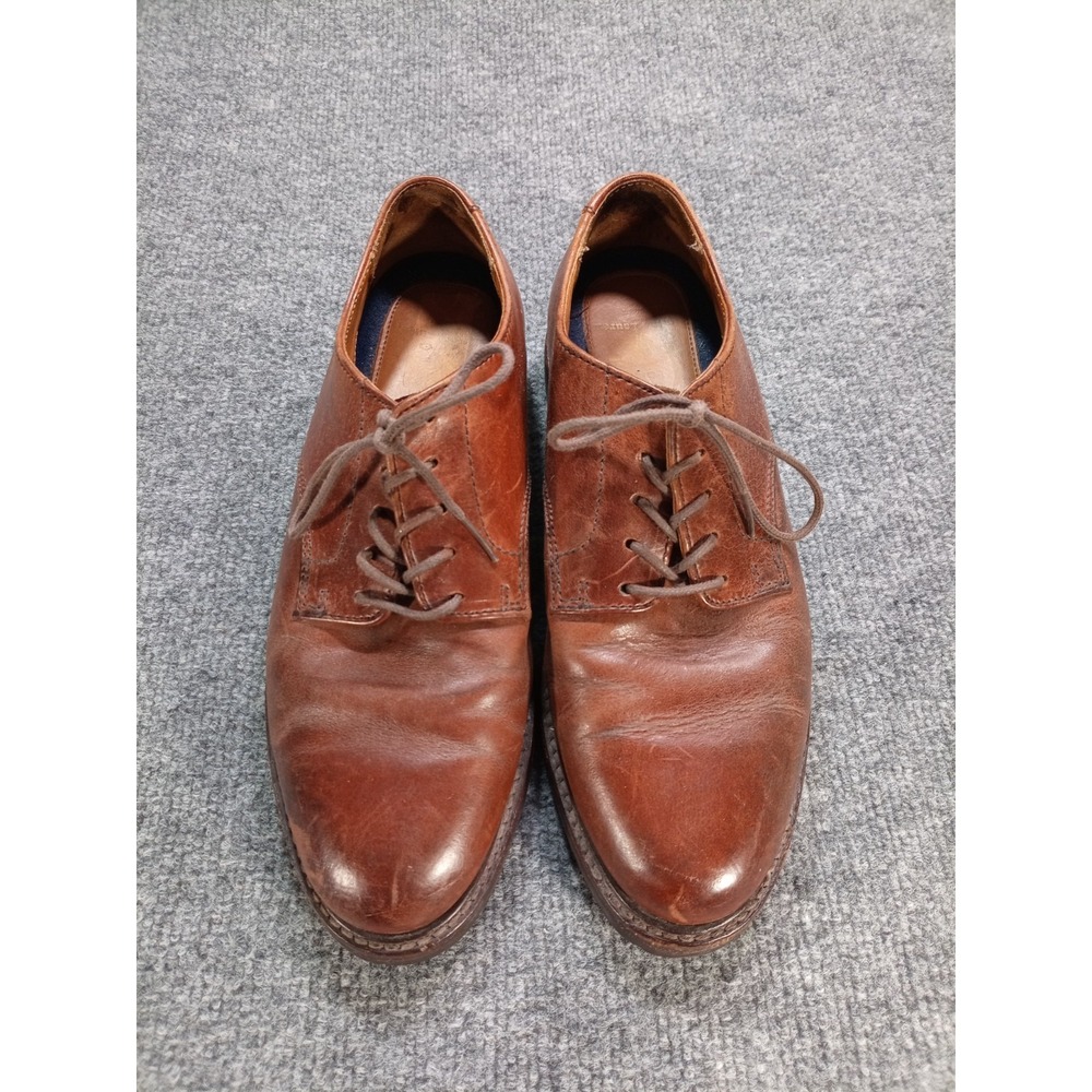 Polo Ralph Lauren Men's Brown Leather Lace Up Oxford Shoes Lug Sole Size 9D